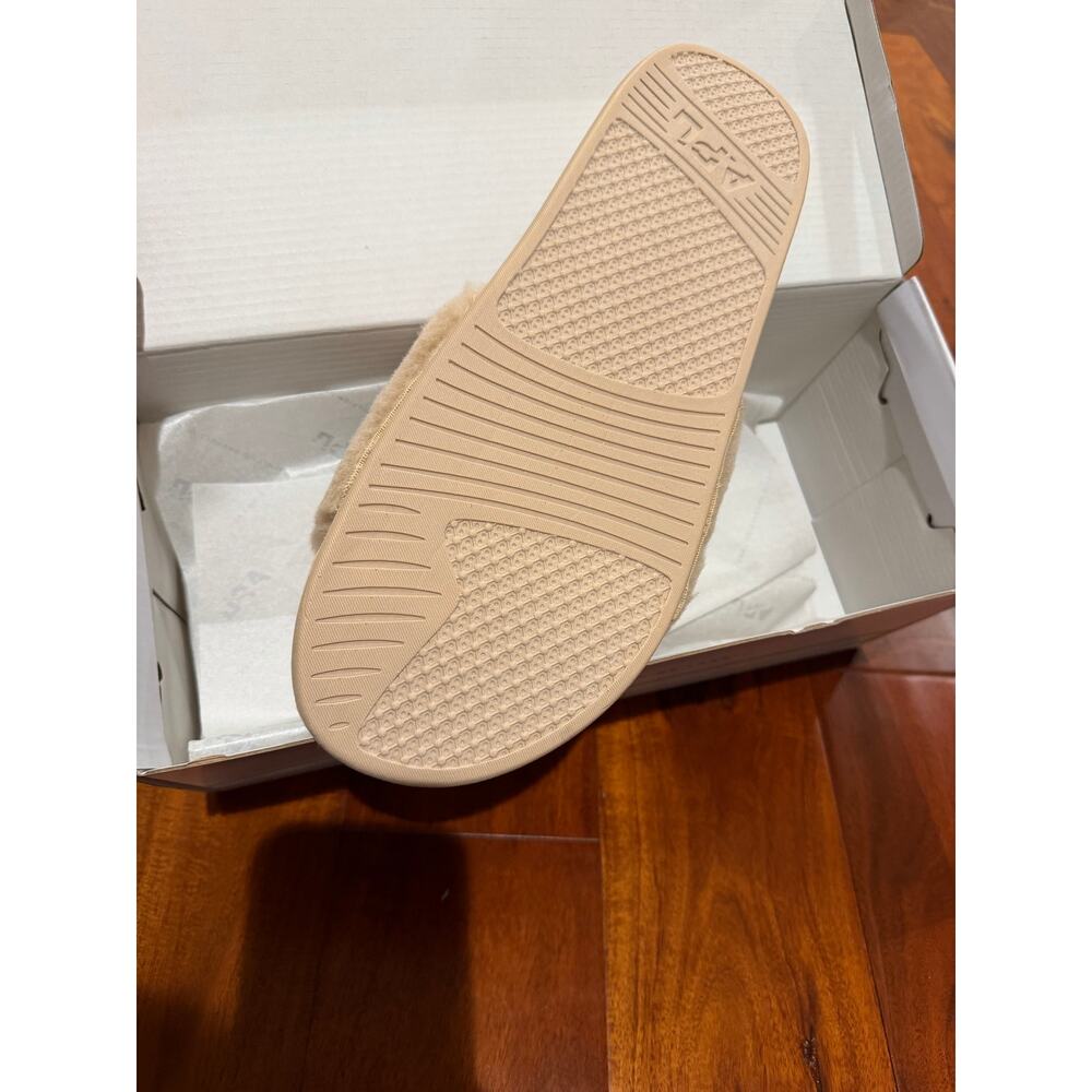 New men’s APL shearling slides sandals champagne size 14 - Picture 6 of 7